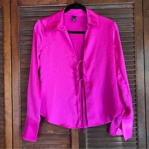Wild Fable Hot Pink Satin Blouse